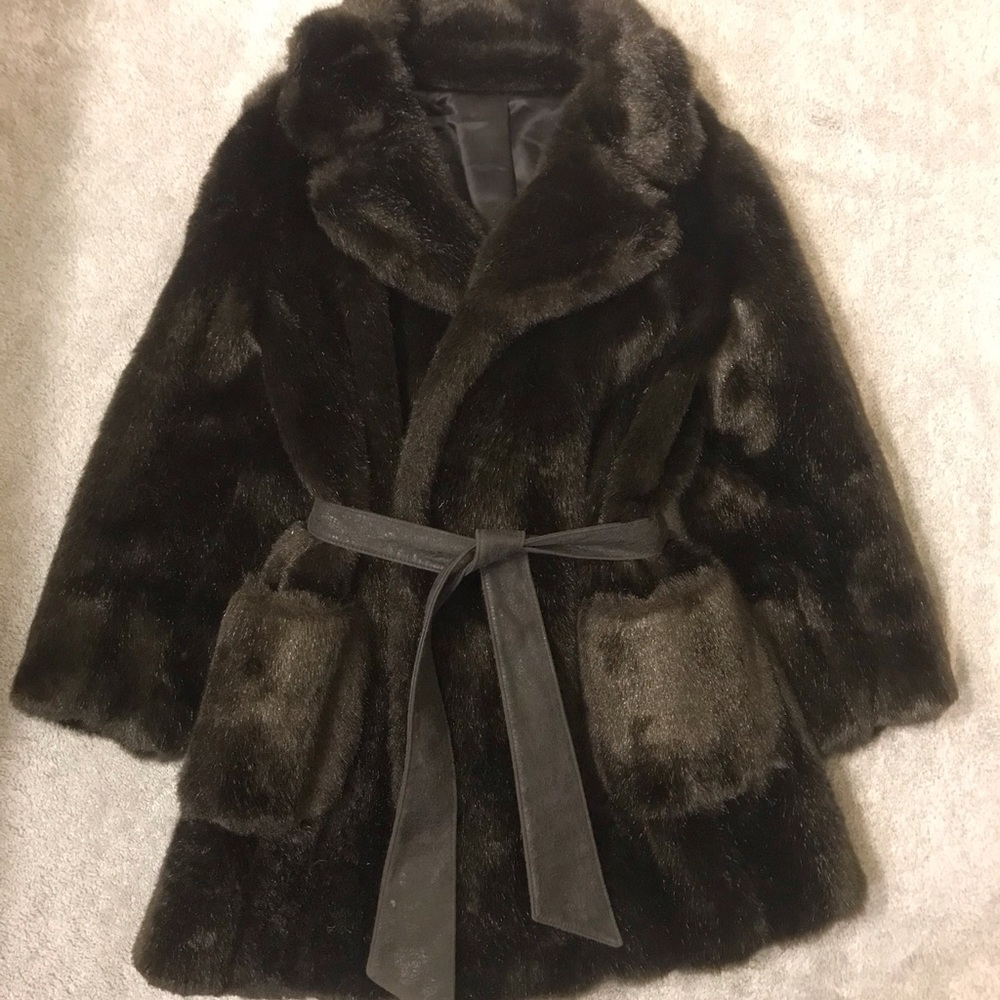 ILGWU faux fur coat